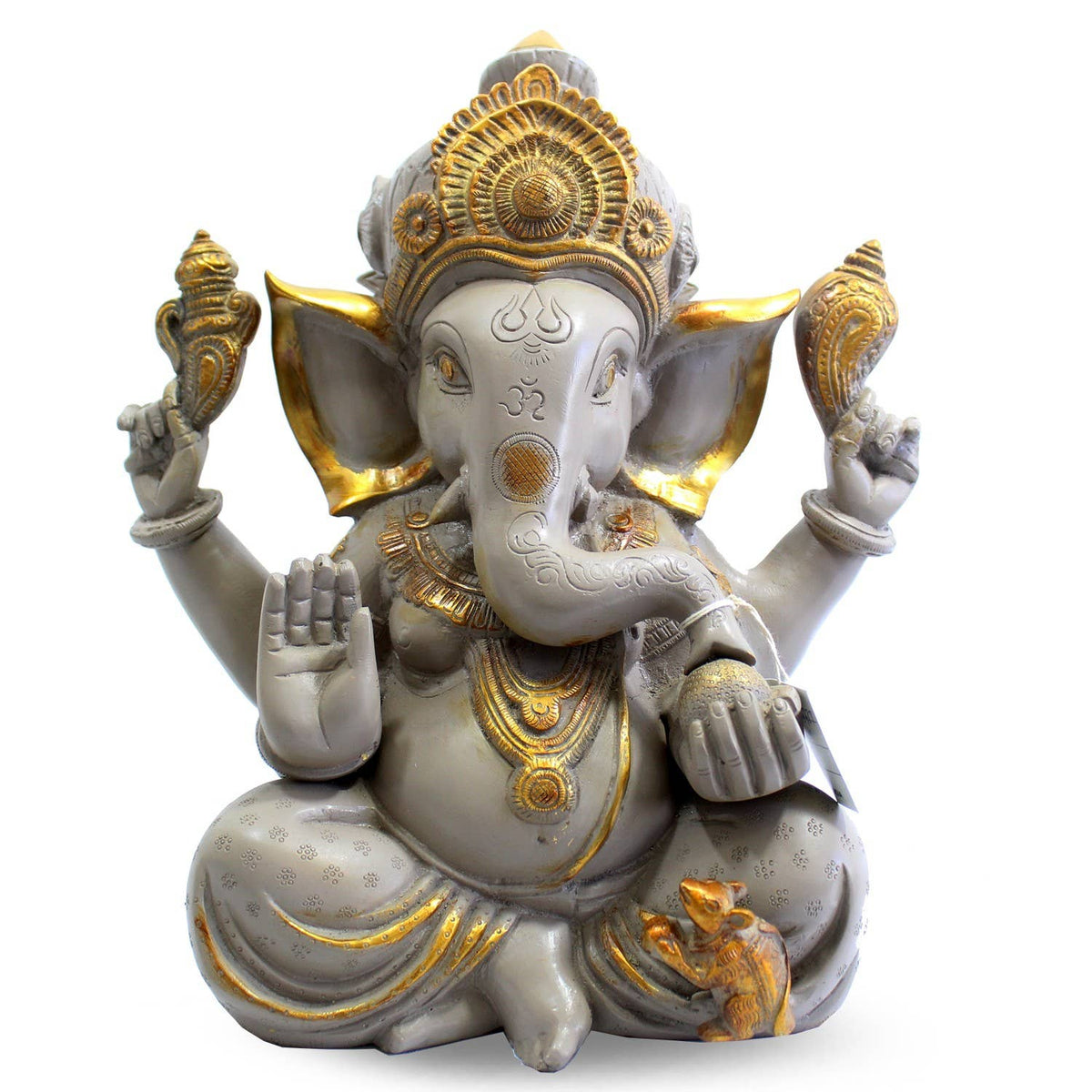 Ganesh W/ Out Base in Chocolate Look (Sand Stone Finish) 12"