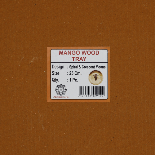 Mango Wood Tray Spiral & Crescent Moons