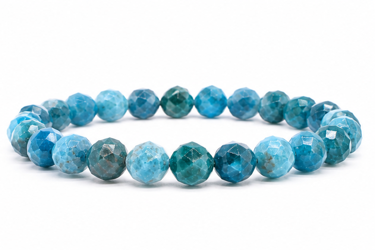 Apatite Faceted Beads Bracelet 8mm - Madagascar