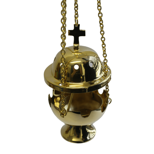 Incense Burner Chain, Cup & Tong – Brass Polish