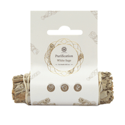 Purification White Sage Smudge Stick 10 cm with label