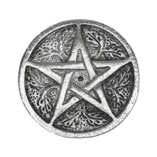 Incense Holder Pentacle Silver Antique Finish