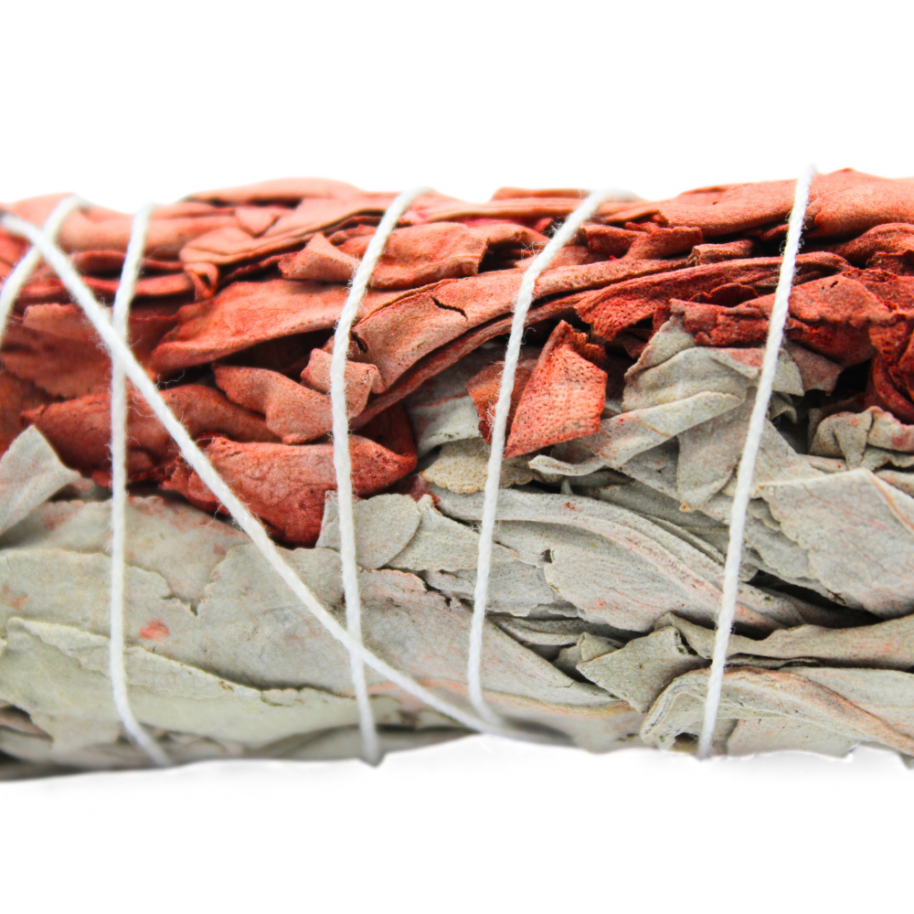 White Sage and Dragonsblood Smudge Stick 10cm label
