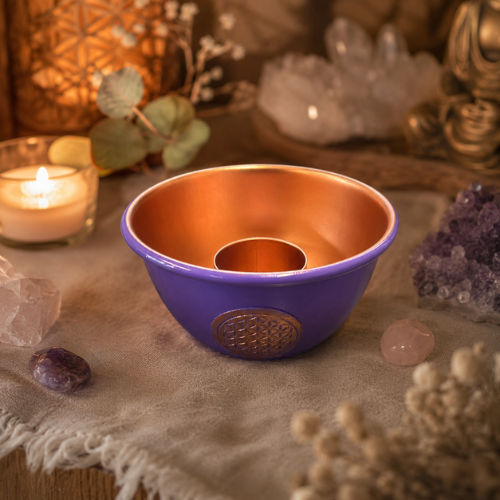 Smudging Bowl - Flower of Life (Purple)