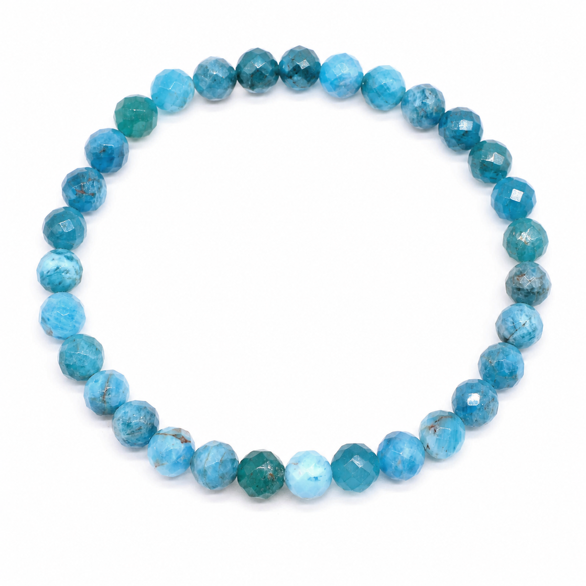 Apatite Faceted Beads Bracelet 8mm - Madagascar