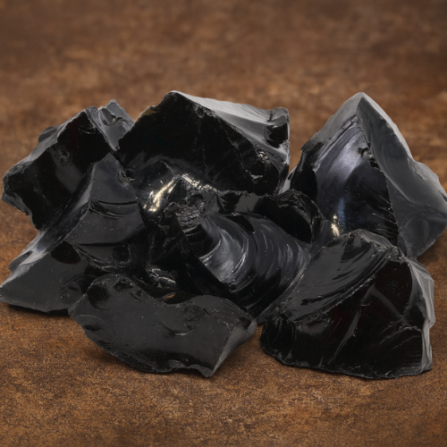 Black Obsydian 'A' rough stone 1kg - Mexico