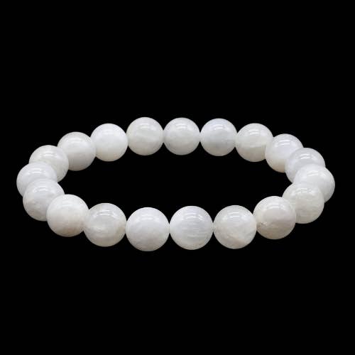 White Moostone 'AA' Bracelet 10 mm - Madagascar