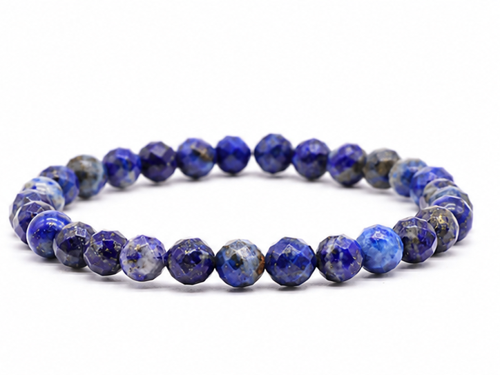 Lapis Lazuli Faceted Beads Bracelet 8mm - Afghanistan