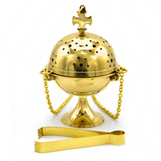 Incenseburner set of 3 pcs. Brass 17.5 cms