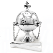 Incenseburner set of 3 pcs. Nickel 17.5 cms