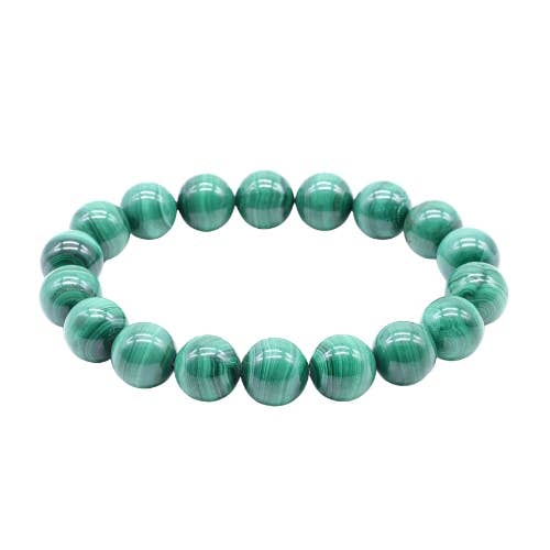 Light Malachite 'AA' beaded Bracelet 10 mm - Zambia