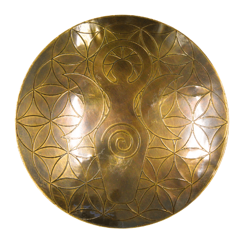 Offering Plate Flower Of Life, Spiral & Crescent Moons