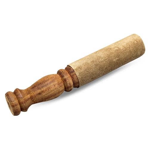 Singing Bowl Stick with Beige Suede