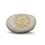 Pebble- Engraved River Stone 3th Chakra Yellow
