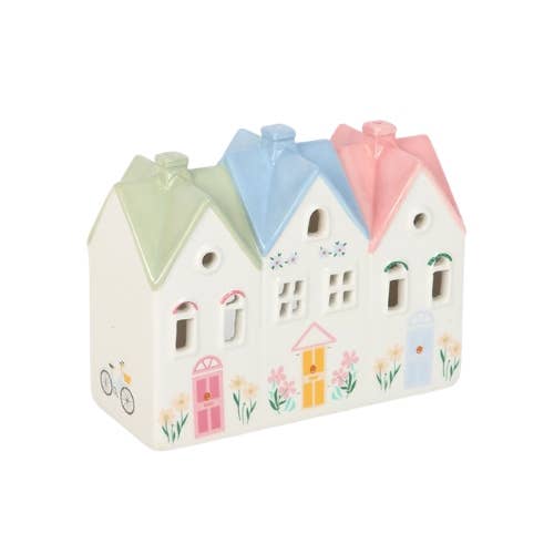 Pastel House Incense Cone Burner and Tealight Holder