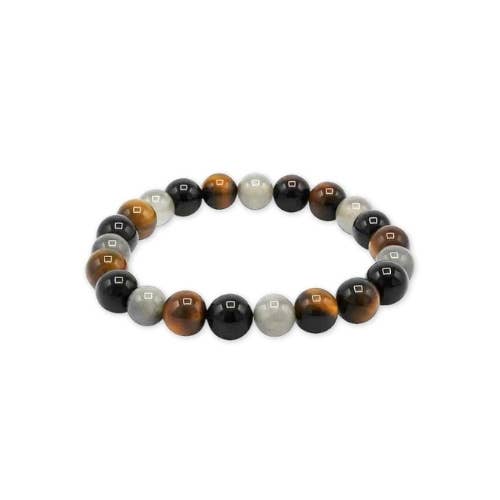 Labradorite, Black Tourmaline & Tiger Eye bracelet 6 mm