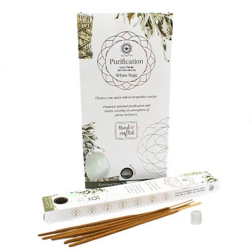 Green Tree Gemstone Incense Purification - Selenite