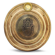 Wooden Incense Holder Brass Fatima Hand 10 cm