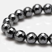 Hematite Faceted Beads Bracelet 8mm - Brazil