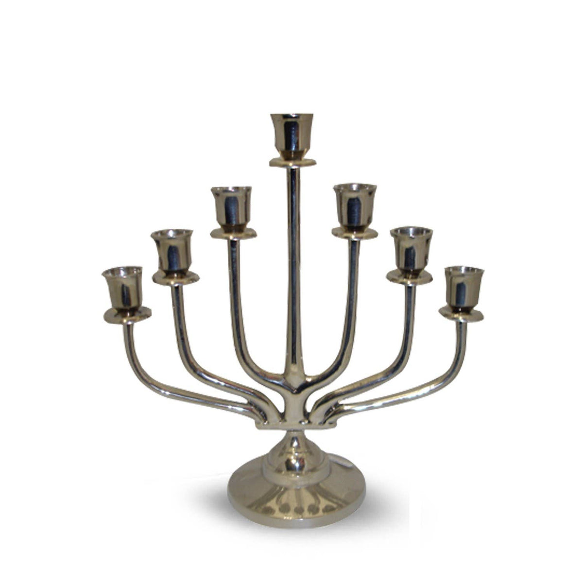 Nickel kandelaar/candlestand 7arm/hole