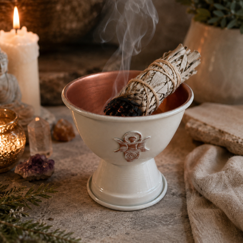 Ivory Sage Smudging Bowl Goddess