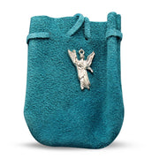 Pouche - Suede Rounded With Strap Tq Raphael 3.25" x 2.75"