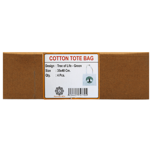 Cotton Tote Bag - Green Tree of Life 4 pcs