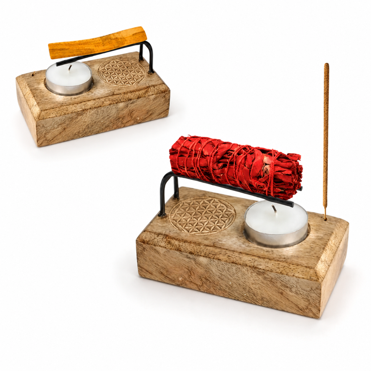 Mango Wood Palo Santo Holder Flower of Life