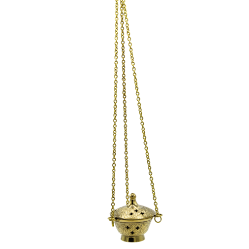 Incense Burner and Tong  Brass ( 8 cm )