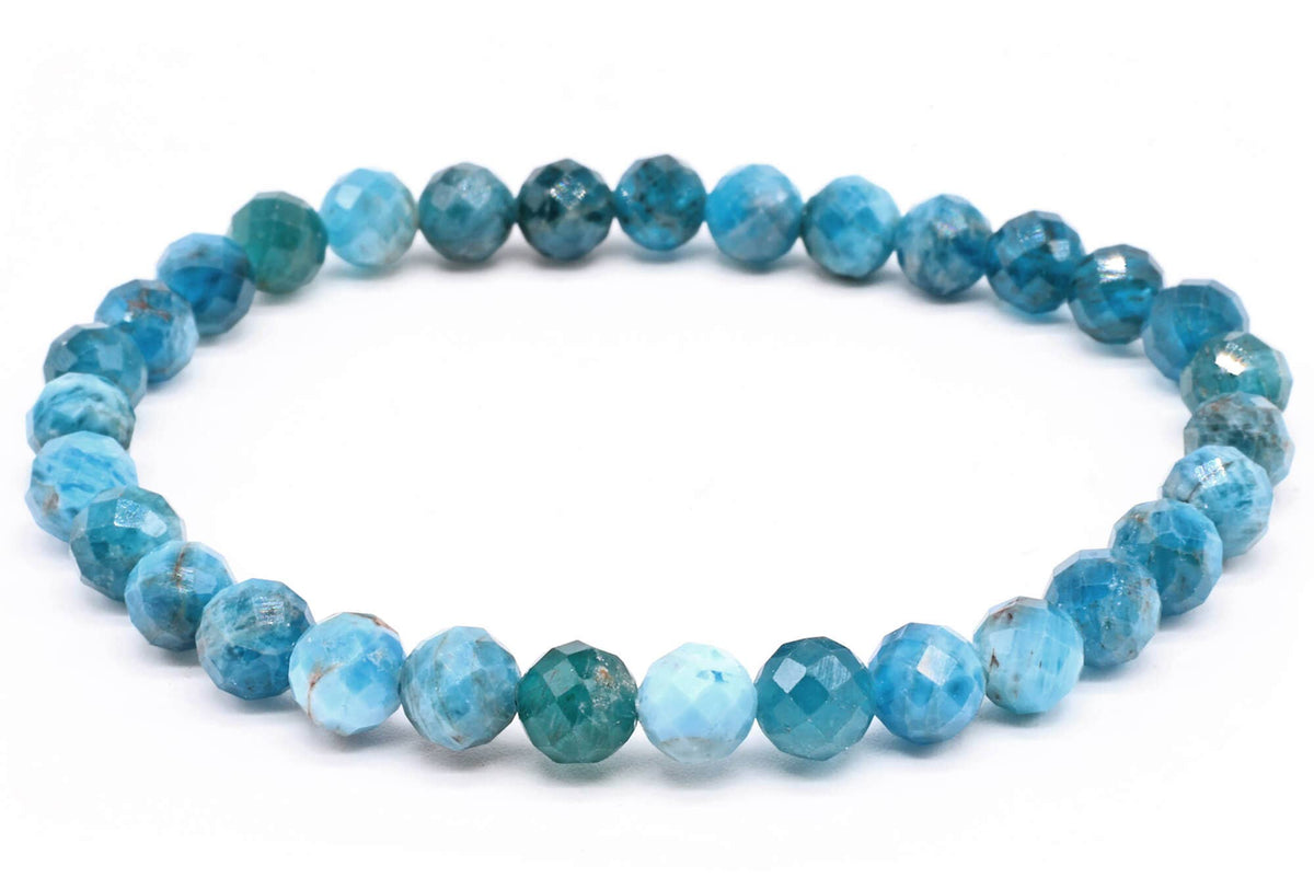 Apatite Faceted Beads Bracelet 8mm - Madagascar