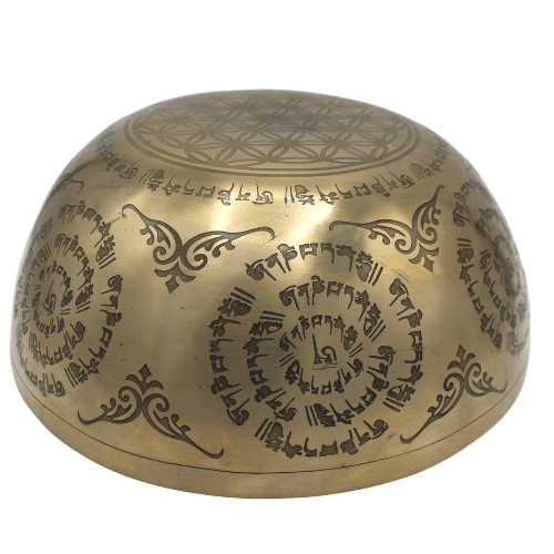 Silver buddha singing Bowl 25 cm fine engraved