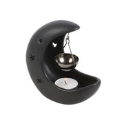Black Crescent Moon Hanging Oil Burner