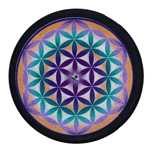 Coaster & Incense Holder - Flower of Life 2 pcs.
