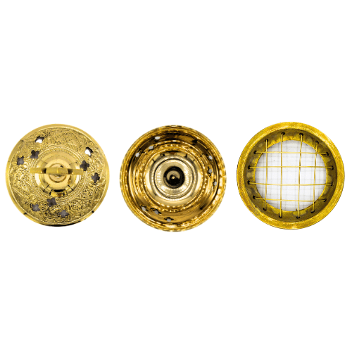 Incense Burner and Tong  Brass (6 cm) Set of 2