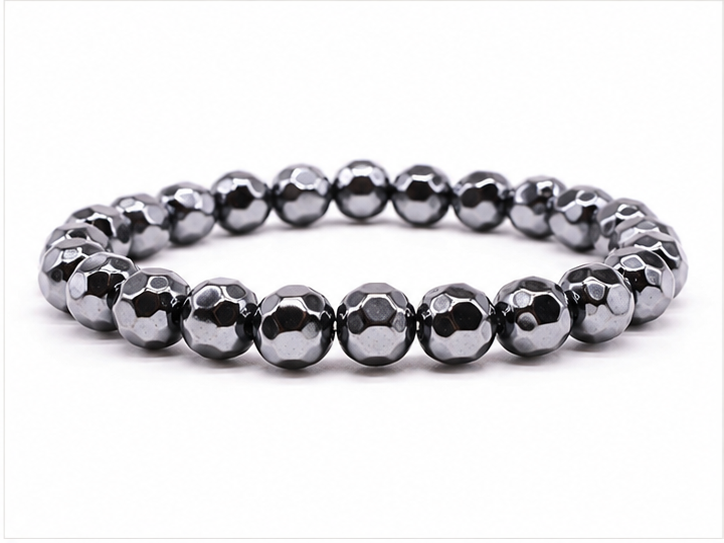 Hematite Faceted Beads Bracelet 8mm - Brazil