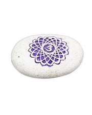 PEBBLE - ENGRAVED RIVER STONE CHAKRA PURPLE