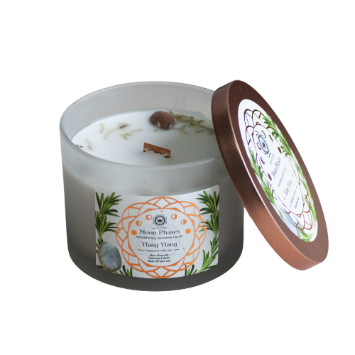 Green Tree Gemstone Candle Moon Phases Rosemary 256g