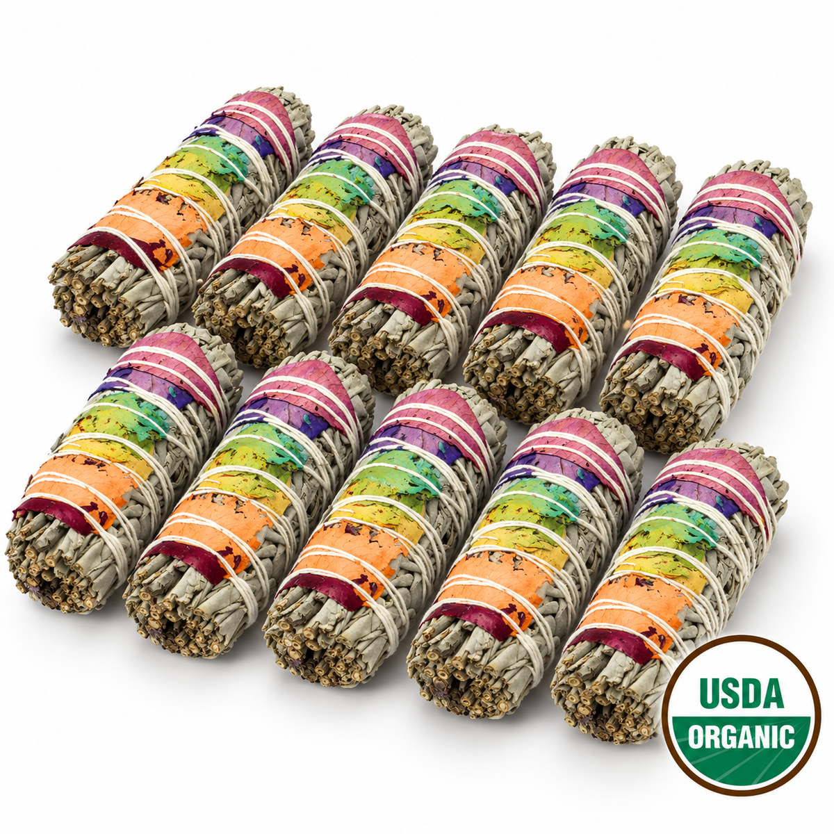 7 Chakra White Sage Smudge Stick 10cm (price per pc)