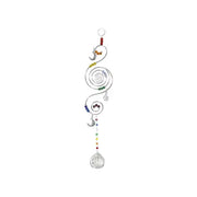 Wire Hanging - Chakra Spiral with Crystal & Pentacle, 13.25"