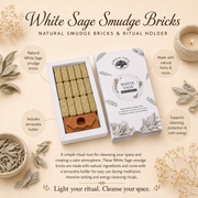 Green Tree White Sage Smudge Bricks (15 bricks with burner)