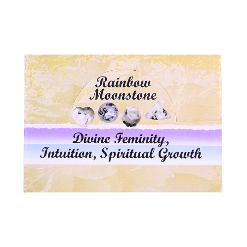 Rainbow Moonstone Display ( 3 Pieces of 4 Shapes )