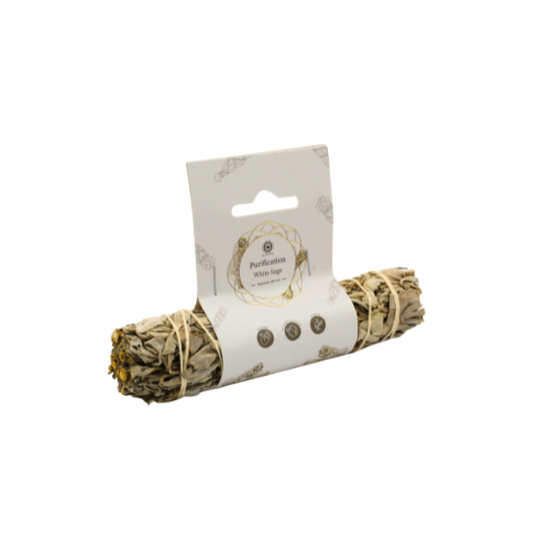 Purification White Sage Smudge Stick 15 - 17 cm with label