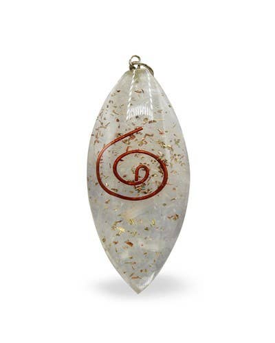 ORGONE PENDANT OVAL SHAPE-SELENITE-SPIRAL