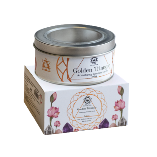 Green Tree Gemstone Candle Golden Triangle Lotus 70g