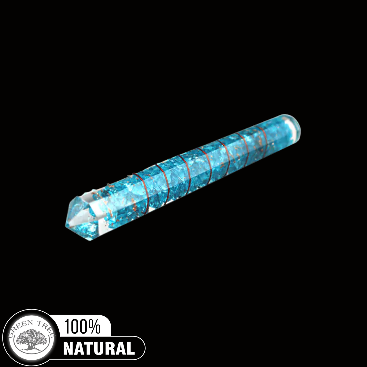 Orgone Faceted Massage Wand Blue Topaz With Copper Wire