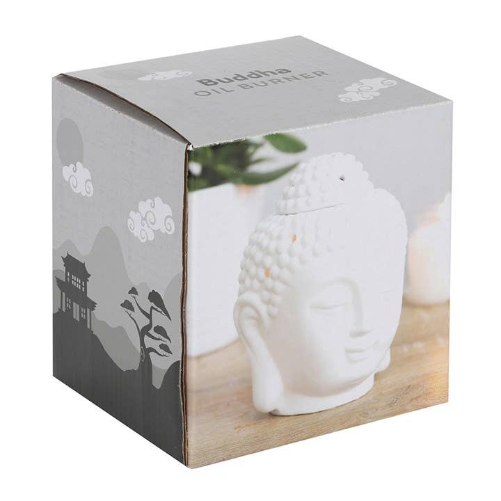 Buddha Head Oil Burner - White