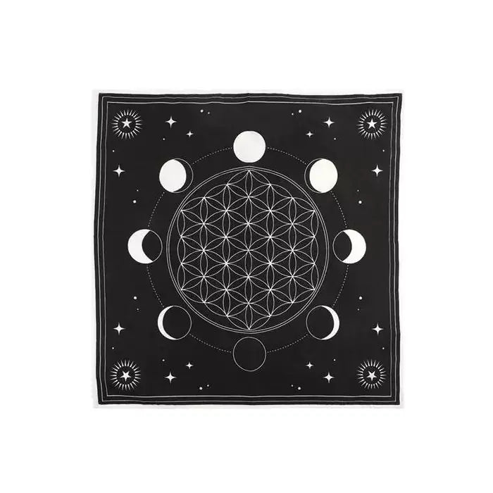 Moon Phase Crystal Grid Altar Cloth 70x70cm