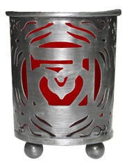 Chakra Votive Holder Red Glass Insert - Root
