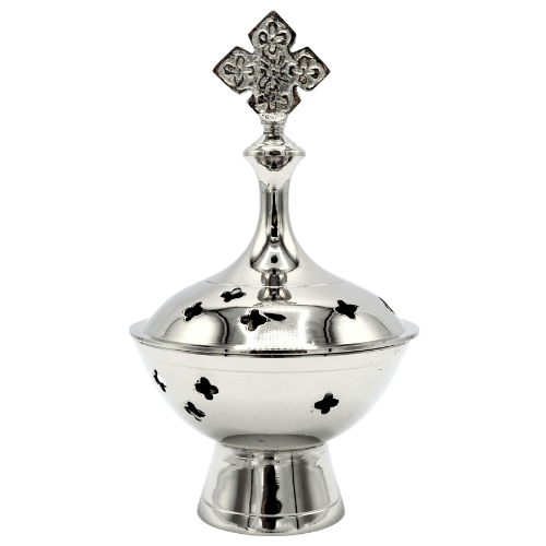 Incense Burner and Tong Nickel Set of 2