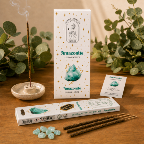Native Soul Crystal Intention incense with Amazonite Chips